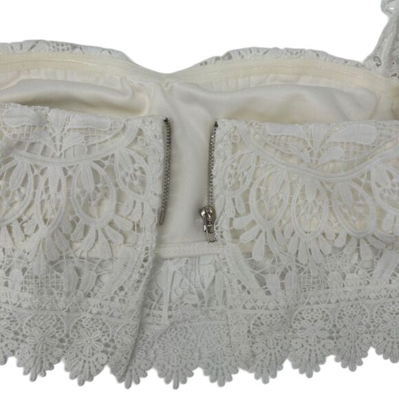 Velvi Crop Top and Crochet Lace Skirt Set White Size 2 - Picture 3 of 14